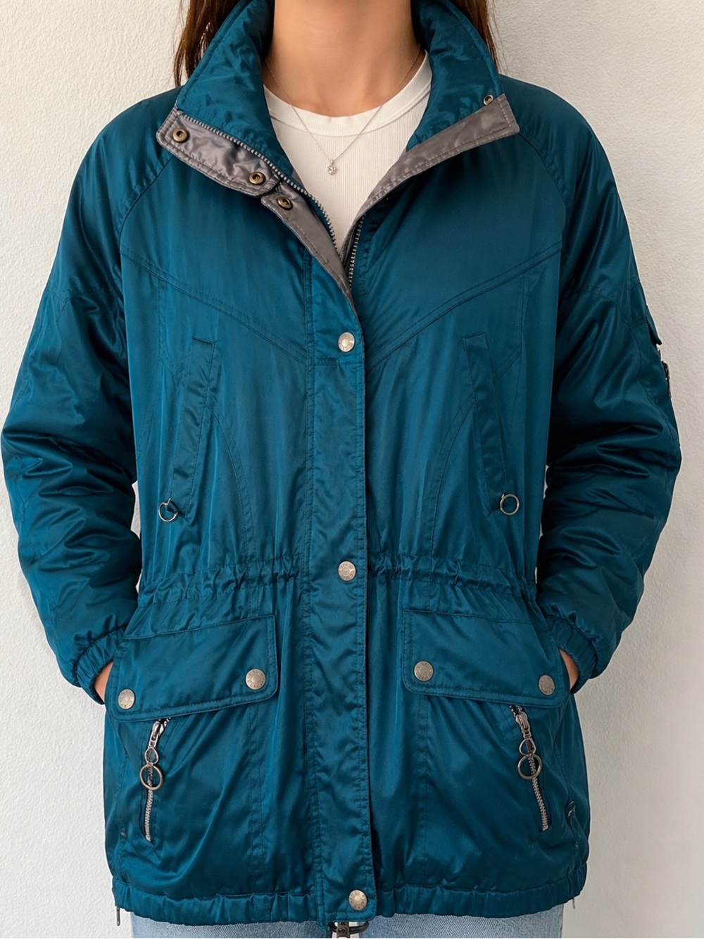 Cornice Vintage Teal Ski Jacket Coat Womens Large Insulated Winter Parka